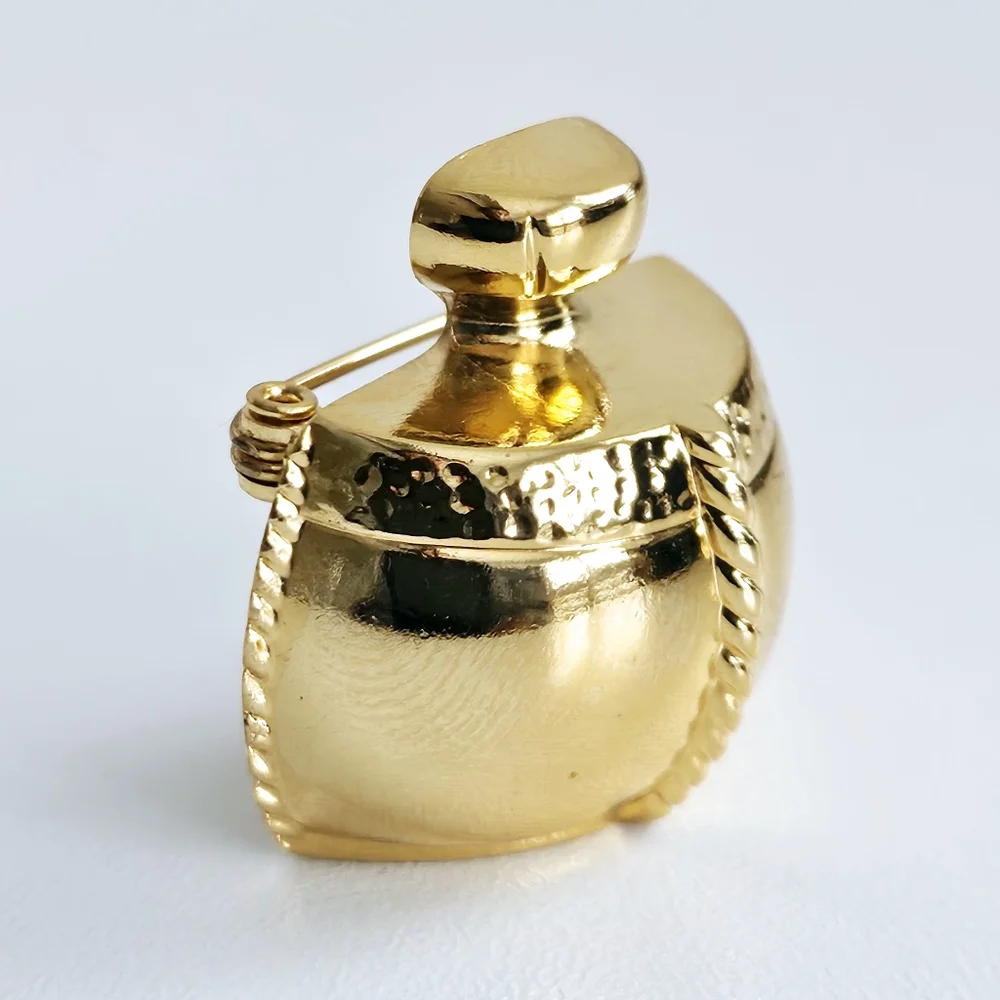 Yves Saint Laurent Gold-plated Bottle Brooch